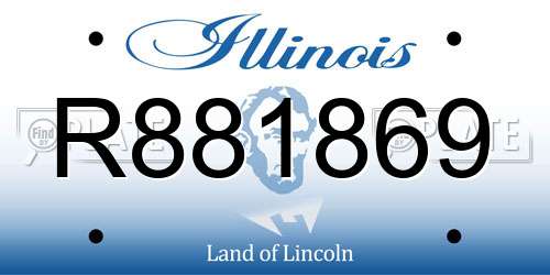 R881869 Illinois License Plate