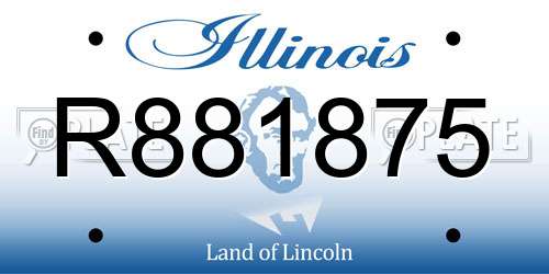 R881875 Illinois License Plate