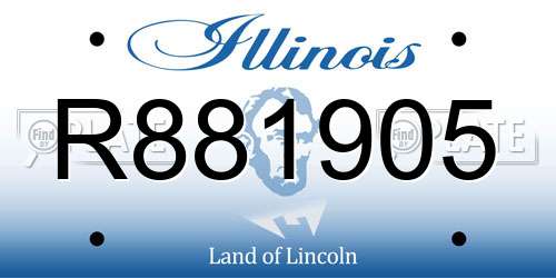 R881905 Illinois License Plate