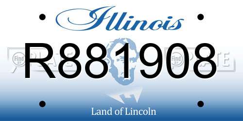R881908 Illinois License Plate