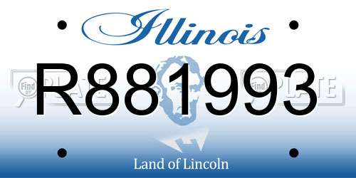 R881993 Illinois License Plate