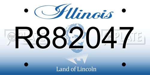 R882047 Illinois License Plate