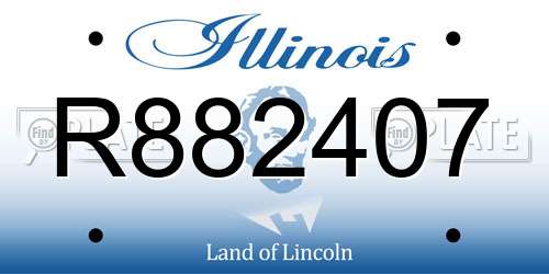 R882407 Illinois License Plate