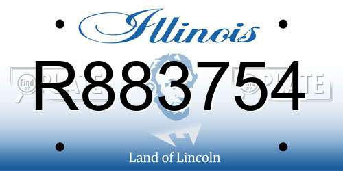 R883754 Illinois License Plate