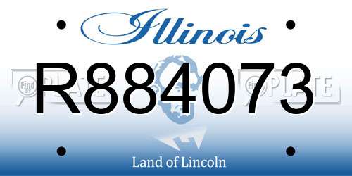 R884073 Illinois License Plate