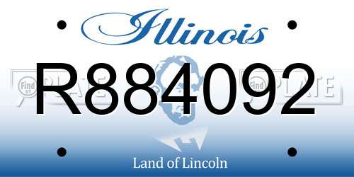 R884092 Illinois License Plate