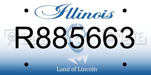 R885663 Illinois License Plate