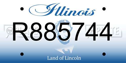 R885744 Illinois License Plate
