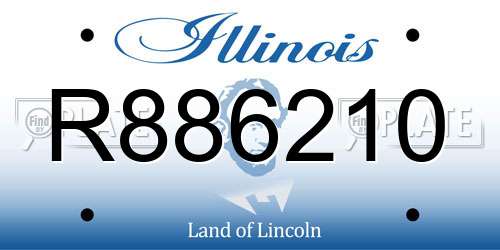 R886210 Illinois License Plate