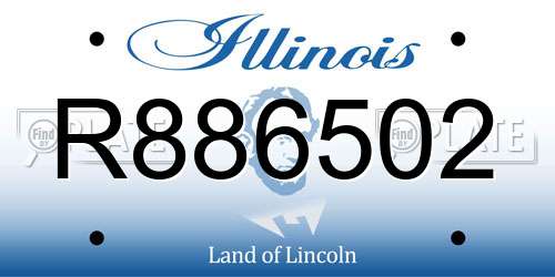 R886502 Illinois License Plate