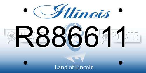 R886611 Illinois License Plate