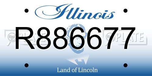 R886677 Illinois License Plate