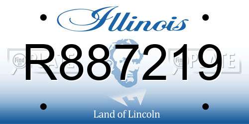 R887219 Illinois License Plate