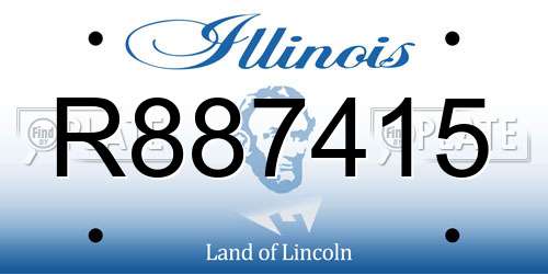 R887415 Illinois License Plate