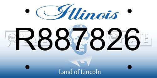 R887826 Illinois License Plate