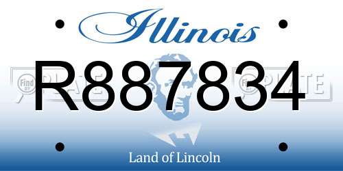 R887834 Illinois License Plate
