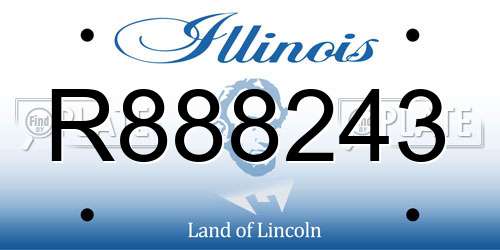 R888243 Illinois License Plate