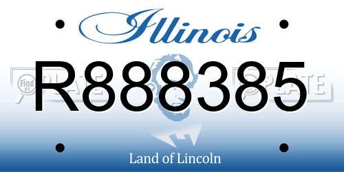 R888385 Illinois License Plate