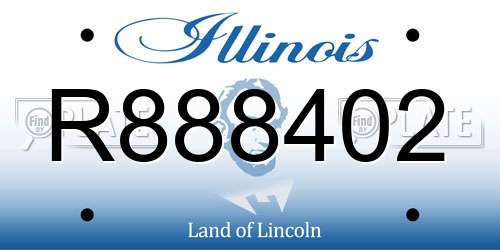 R888402 Illinois License Plate