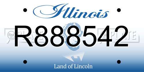 R888542 Illinois License Plate