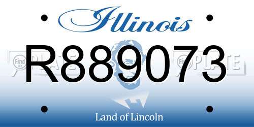 R889073 Illinois License Plate