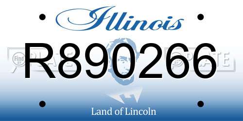 R890266 Illinois License Plate