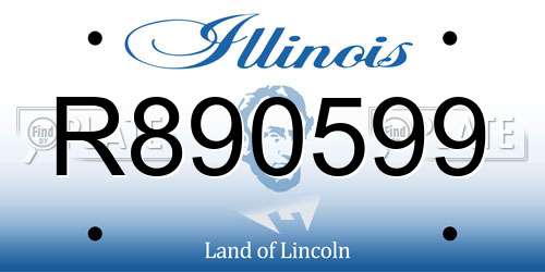 R890599 Illinois License Plate
