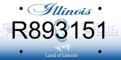 R893151 Illinois License Plate