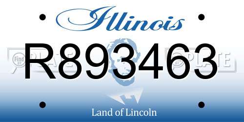 R893463 Illinois License Plate