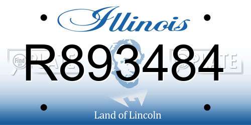 R893484 Illinois License Plate