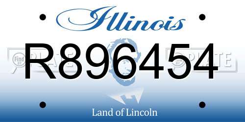 R896454 Illinois License Plate