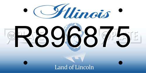 R896875 Illinois License Plate