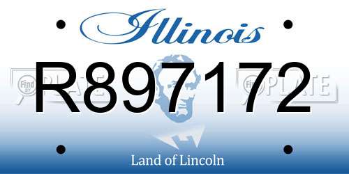R897172 Illinois License Plate
