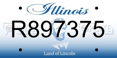 R897375 Illinois License Plate