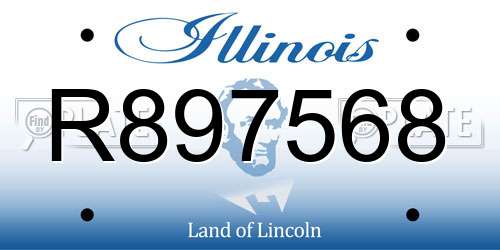 R897568 Illinois License Plate