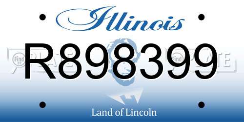 R898399 Illinois License Plate