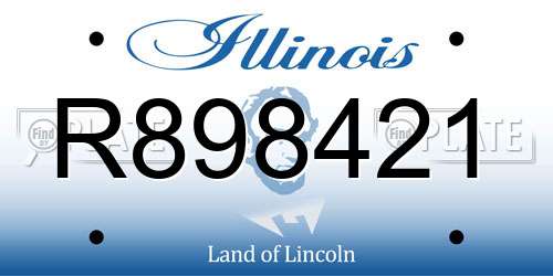 R898421 Illinois License Plate