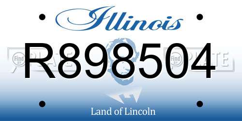 R898504 Illinois License Plate