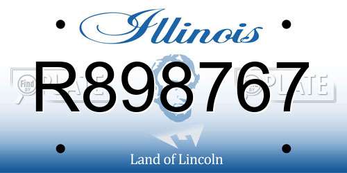 R898767 Illinois License Plate