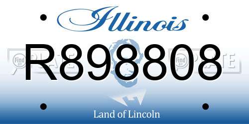R898808 Illinois License Plate