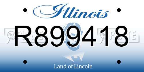 R899418 Illinois License Plate