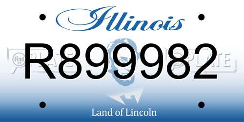 R899982 Illinois License Plate