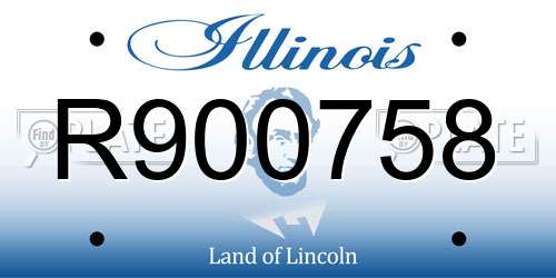 R900758 Illinois License Plate