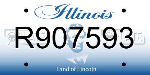 R907593 Illinois License Plate