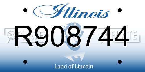 R908744 Illinois License Plate