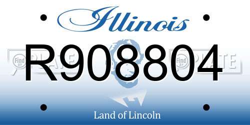 R908804 Illinois License Plate