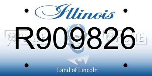 R909826 Illinois License Plate