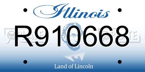 R910668 Illinois License Plate