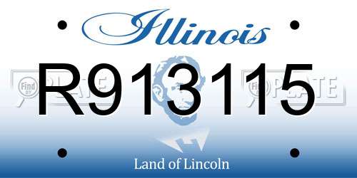 R913115 Illinois License Plate
