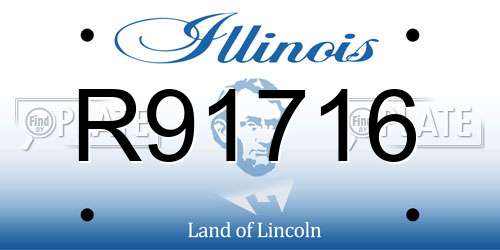 R91716 Illinois License Plate